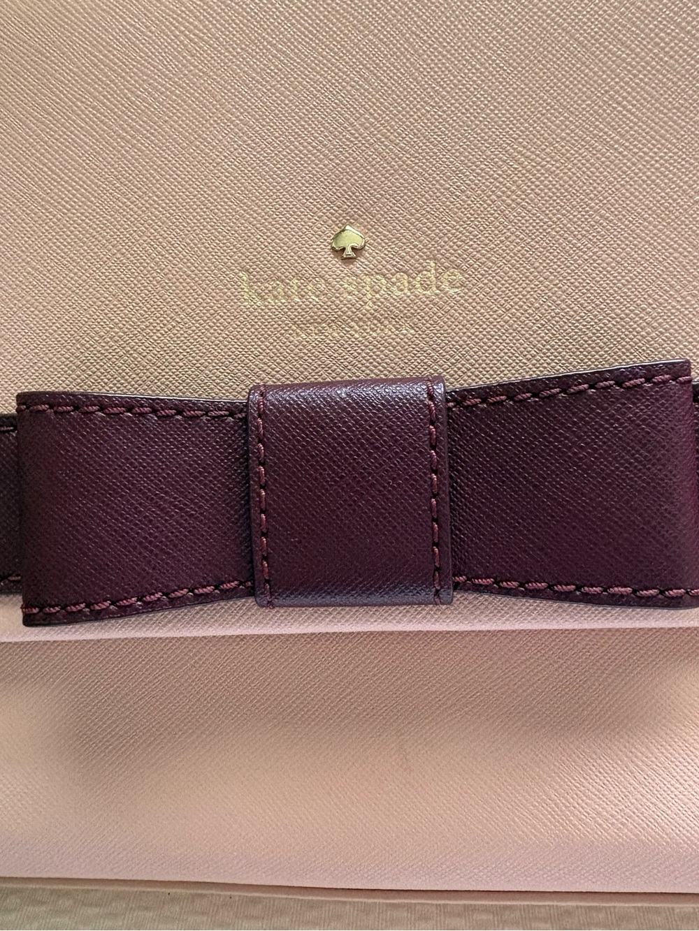 kate spade Two-Tone Pink and Burgundy Saffiano Leather Wallet